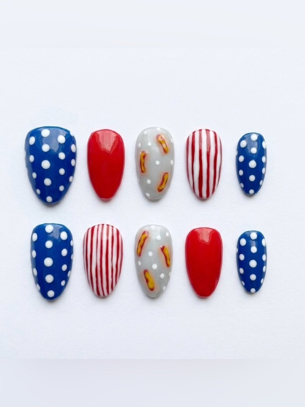 Hot Dog Press On Nails